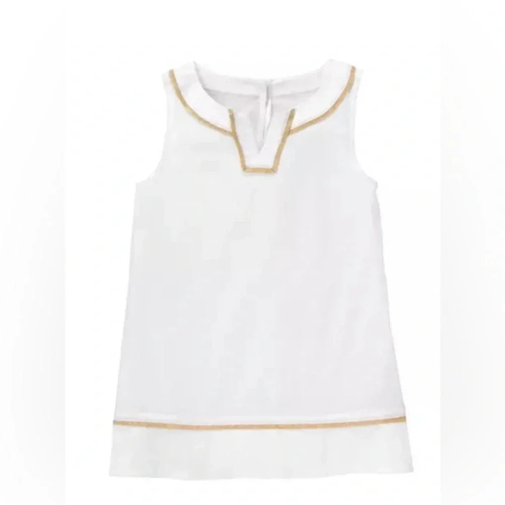 Janie and Jack Swim Coverup Girls’ 5 White Metallic Trim NWT